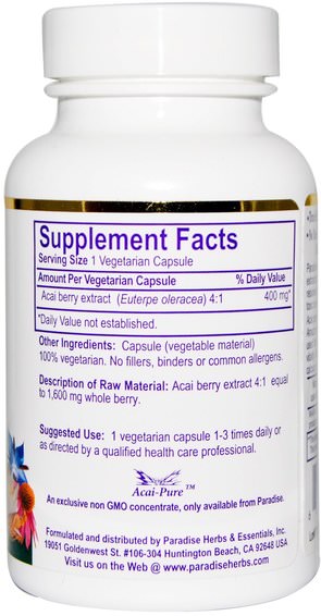 Kosttillskott, Antioxidanter, Frukt Extrakt, Super Frukter, Acai Berry Juice Extrakt