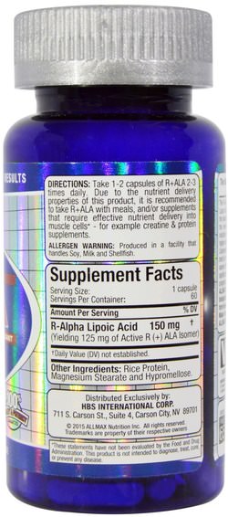 Kosttillskott, Antioxidanter, Sport, Alfa Lipoic Acid 150 Mg