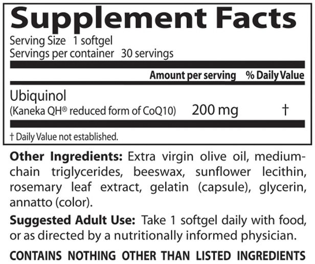 Kosttillskott, Antioxidanter, Ubiquinol Qh, Ubiquinol Coq10 200 Mg