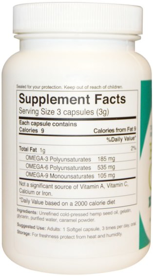 Kosttillskott, Efa Omega 3 6 9 (Epa Dha), Hampprodukter, Hampfröolja