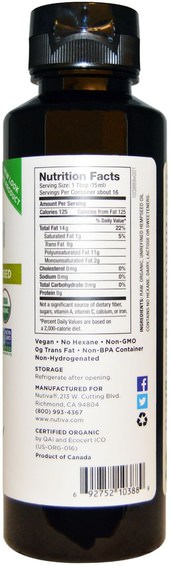 Kosttillskott, Efa Omega 3 6 9 (Epa Dha), Hampa Produkter, Hampfröolja, Nutiva Hampa Produkter