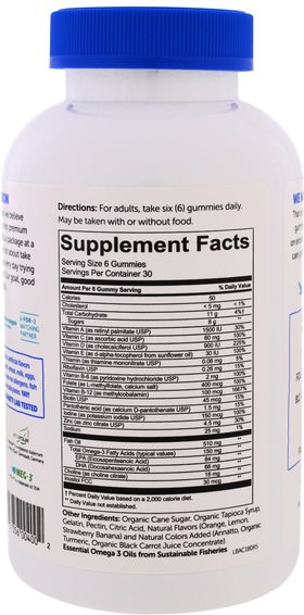 Kosttillskott, Efa Omega 3 6 9 (Epa Dha), Omega 369 Gummier, Vitaminer, Multivitaminer, Multivitamingummier
