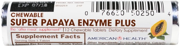 Kosttillskott, Enzymer, Papaya Papain, Matsmältningsenzymer