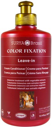 Color Fixation, Leave-In Cream Conditioner, 10.14 fl oz (300 ml) by Surya Henna-Bad, Skönhet, Balsam, Hår, Hårbotten, Schampo, Balsam