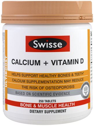 Calcium + Vitamin D, 250 Tablets by Swisse-Kosttillskott, Mineraler, Kalcium