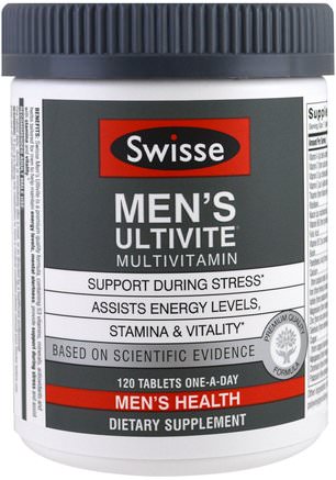 Mens Ultivite Multivitamin, Mens Health, 120 Tablets by Swisse-Vitaminer, Män Multivitaminer