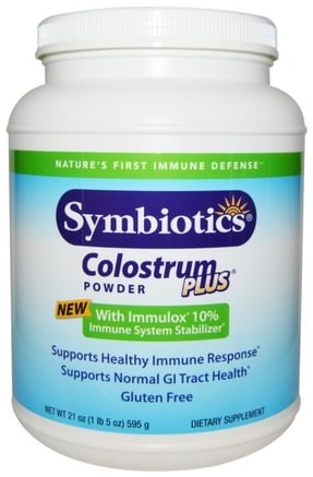 Colostrum Plus, Powder, 21 oz (595 g) by Symbiotics-Kosttillskott, Nötkreaturprodukter, Kolostrum