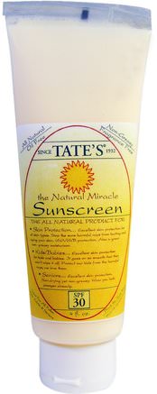 The Natural Miracle Sunscreen, SPF 30, 4 fl oz by Tates-Bad, Skönhet, Solskyddsmedel, Barn Och Solskyddsmedel