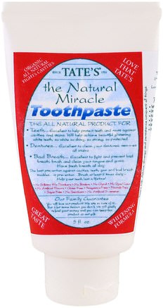 The Natural Miracle Toothpaste, 5 fl oz by Tates-Bad, Skönhet, Oral Tandvård, Tandblekning, Tandkräm