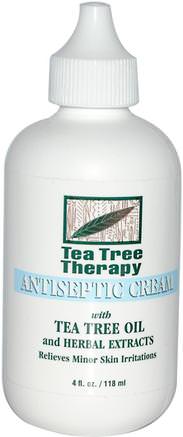 Antiseptic Cream, with Tea Tree Oil and Herbal Extracts, 4 fl oz (118 ml) by Tea Tree Therapy-Hälsa, Hud, Tea Tree, Tea Tree Produkter, Skador Brännskador