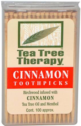 Cinnamon Toothpicks, 100 Approx. by Tea Tree Therapy-Bad, Skönhet, Muntlig Tandvård