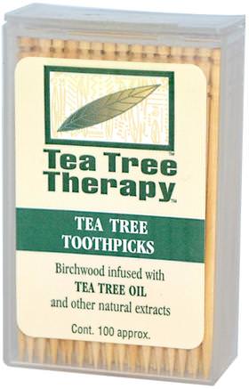Tea Tree TherapyToothpicks, Mint, 100 Approx. by Tea Tree Therapy-Bad, Skönhet, Muntlig Tandvård