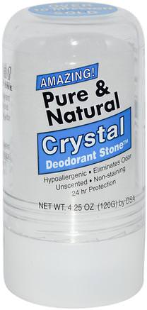 Pure & Natural, Crystal Deodorant Stone, 4.25 oz (120 g) by Thai Deodorant Stone-Bad, Skönhet, Deodorant Stenar