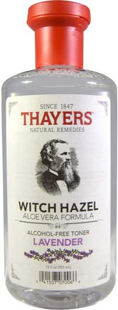 Witch Hazel, Aloe Vera Formula, Alcohol Free Toner, Lavender, 12 fl oz (355 ml) by Thayers-Skönhet, Ansikts Toner, Hud, Häxhasel