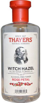 Witch Hazel, Aloe Vera Formula, Alcohol-Free Toner, Rose Petal, 12 fl oz (355 ml) by Thayers-Skönhet, Ansikts Toner, Hud, Häxhasel