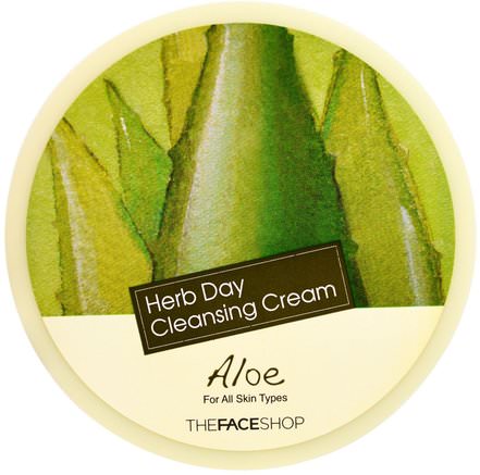 Herb Day Cleansing Cream, Aloe, 5 oz (150 ml) by The Face Shop-Bad, Skönhet, Ansiktsvård, Ansiktsrengöring