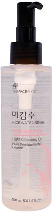 Rice Water Bright, Light Cleansing Oil, 5.0 fl oz (150 ml) by The Face Shop-Bad, Skönhet, Smink Remover