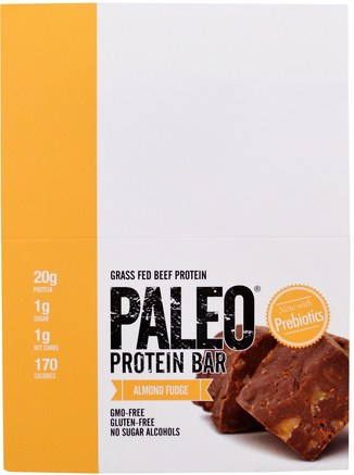 Paleo Protein Bar, Almond Fudge, 12 Bars, 2.0 oz (56.3 g) Each by The Julian Bakery-Sport, Protein Barer
