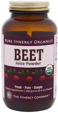Organic Beet Juice Powder, 6.4 oz (180 g) by The Synergy Company-Mat, Torkad Frukt, Betorpulverrot