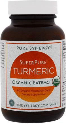 Organic SuperPure Turmeric Extract, 60 Organic Veggie Caps by The Synergy Company-Kosttillskott, Antioxidanter, Curcumin, Gurkmeja