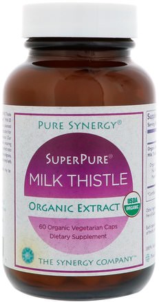Pure Synergy, Super Pure Milk Thistle Organic Extract, 60 Organic Vegetarian Caps by The Synergy Company-Hälsa, Detox, Mjölktistel (Silymarin)