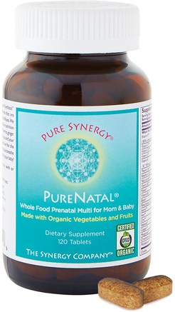 PureNatal, 120 Tablets by The Synergy Company-Vitaminer, Prenatala Multivitaminer
