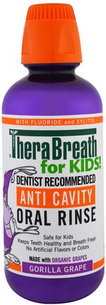Anti Cavity Oral Rinse for Kids, Gorilla Grape, 16 fl oz (473 ml) by TheraBreath-Bad, Skönhet, Muntlig Tandvård, Munvatten