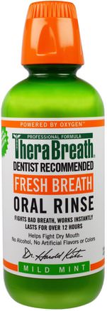 Fresh Breath, Oral Rinse, Mild Mint, 16 fl oz (473 ml) by TheraBreath-Bad, Skönhet, Muntlig Tandvård, Munvatten