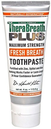 Fresh Breath Toothpaste, 4 oz (113.5 g) by TheraBreath-Bad, Skönhet, Oral Tandvård, Xylitol Oral Vård, Tandkräm