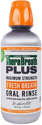 Plus Maximum Strength Fresh Breath Oral Rinse, 16 fl oz (473 ml) by TheraBreath-Bad, Skönhet, Oral Tandvård, Xylitol Oral Vård, Munvatten
