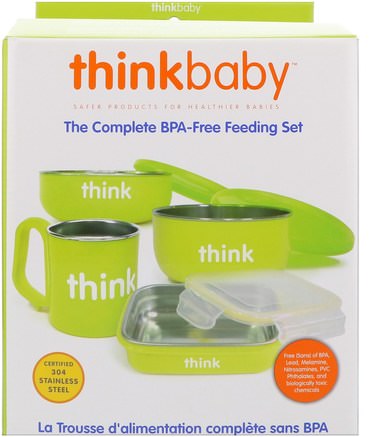 Thinkbaby, The Complete BPA-Free Feeding Set, Light Green, 1 Set by Think-Barns Hälsa, Barn Mat, Thinkbaby Kategori