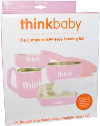Thinkbaby, The Complete BPA-Free Feeding Set, Pink, 1 Set by Think-Barns Hälsa, Barn Mat, Thinkbaby Kategori