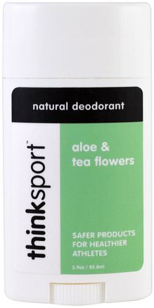 Thinksport, Natural Deodorant, Aloe & Tea Flowers, 2.9 oz (85.8 ml) by Think-Bad, Skönhet, Deodorant