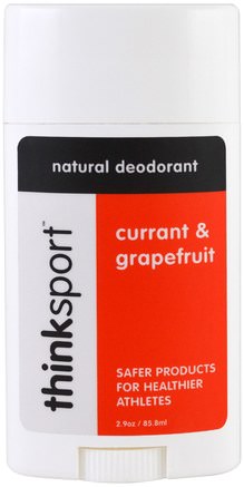 Thinksport, Natural Deodorant, Currant & Grapefruit, 2.9 oz (85.8 ml) by Think-Bad, Skönhet, Deodorant