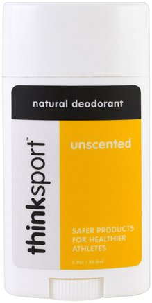 Thinksport, Natural Deodorant, Unscented, 2.9 oz (85.8 ml) by Think-Bad, Skönhet, Deodorant