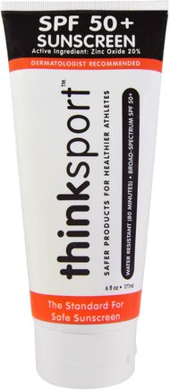 Thinksport, Sunscreen, SPF 50+, 6 fl oz (177 ml) by Think-Bad, Skönhet, Solskyddsmedel, Spf 50-75