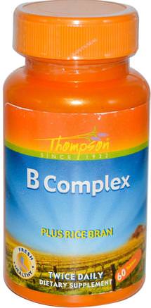 B Complex, Plus Rice Bran, 60 Tablets by Thompson-Vitaminer, Vitamin B-Komplex