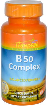 B50 Complex, 60 Capsules by Thompson-Vitaminer, Vitamin B-Komplex, Vitamin B-Komplex 50