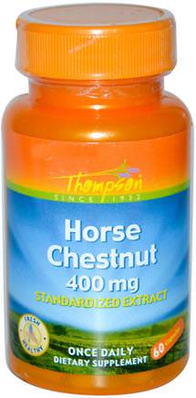 Horse Chestnut, 400 mg, 60 Capsules by Thompson-Örter, Hästkastanj