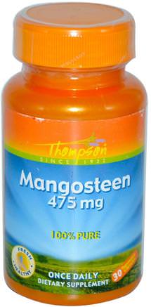 Mangosteen, 475 mg, 30 Veggie Caps by Thompson-Kosttillskott, Antioxidanter, Fruktkonsekvenser, Superfrukt, Mangostansjukaxtrakt