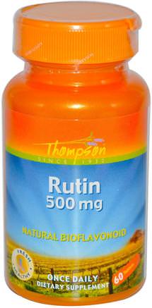 Rutin, 500 mg, 60 Tablets by Thompson-Kosttillskott, Antioxidanter, Rutin