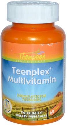 Teenplex Multivitamin, 60 Tablets by Thompson-Vitaminer, Multivitaminer, Barn Multivitaminer