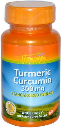 Turmeric Curcumin, 300 mg, 60 Capsules by Thompson-Kosttillskott, Antioxidanter, Curcumin
