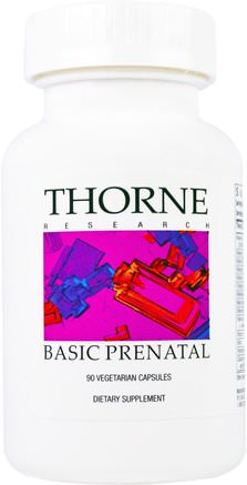 Basic Prenatal, 90 Vegetarian Capsules by Thorne Research-Vitaminer, Prenatala Multivitaminer