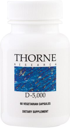 D-5.000, 60 Vegetarian Capsules by Thorne Research-Vitaminer, Vitamin D3, Immunförsvar