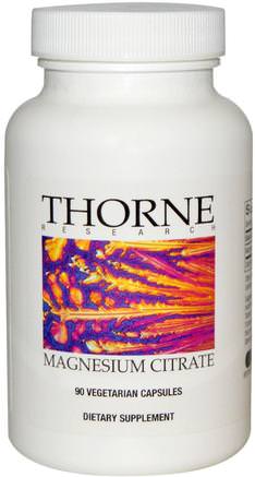 Magnesium Citrate, 90 Vegetarian Capsules by Thorne Research-Kosttillskott, Mineraler, Magnesiumcitrat