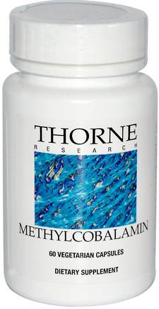 Methylcobalamin, 60 Vegetarian Capsules by Thorne Research-Kosttillskott, Coenzymat B-Vitaminer, Vitamin B, Vitamin B12, Vitamin B12-Metylcobalamin