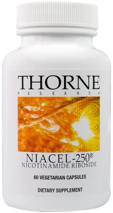 Niacel-250, Nicotinamide Riboside, 60 Vegetarian Capsules by Thorne Research-Kosttillskott, Nikotinamid Ribosid, Energi