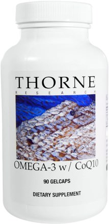 Omega-3 w/CoQ10, 90 Gelcaps by Thorne Research-Kosttillskott, Koenzym Q10, Coq10, Efa Omega 3 6 9 (Epa Dha)