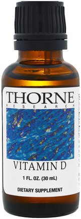 Vitamin D, 1.000 IU, 1 fl oz (30 ml) by Thorne Research-Vitaminer, Vitamin D3, Immunförsvar